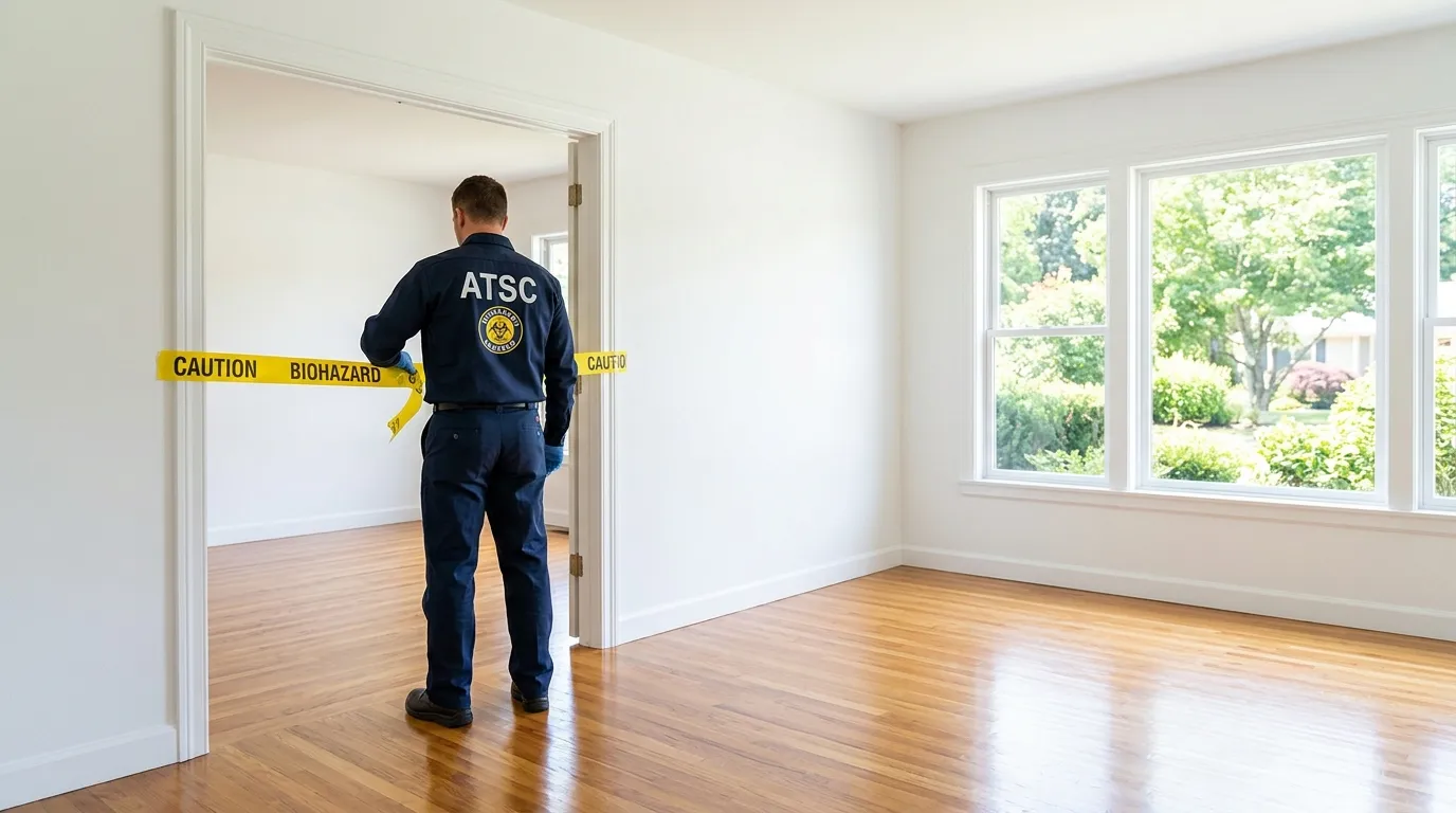 Certified biohazard cleanup crew performing Decomposition Cleanup in Mid-Cambridge